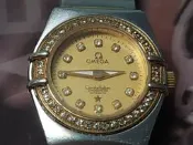 (A53)【現況出售】OMEGA 歐米茄 星座系列 鑲鑽女錶（石英機芯 / 剛換電池