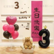 生日掛布 生日佈置 生日布 生日布條 生日佈置 氣球掛布條幅 男女孩兒童派對 拍照背景牆 場景裝飾 慶生道具 派對佈置
