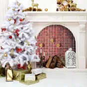 (店+)【M.SHOP】3D立體馬賽克水晶壁貼 廚房防油貼 寶石紅磁磚貼 廚房防油貼 馬賽克 浴室壁貼 防水壁貼 浴室防水