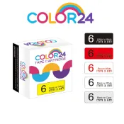 COLOR24 for EPSON 6mm 防水護貝 相容 副廠標籤帶 LW-C610 LW-K400 LW-200K
