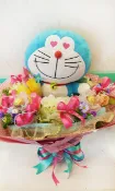 X射線 精緻禮品 愛心多拉A夢金莎捧花，小叮噹/情人節金莎花束/捧花/情人節禮物/送禮/捧花/節慶/婚禮小物/生日禮物/交換禮物/告白/求婚，X射線【Y999944】