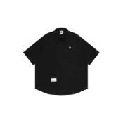 (店+)AAPSRM8561XXQ Aape SS26 小標徽章純色短袖休閒襯衫 男款