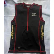 MIZUNO美津濃 男 成人 鐵人三項 上衣 三鐵衣 分開式 拉鍊式 合身 可下水 58RQ-08509 黑紅金 現貨