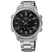 CASIO / 卡西歐 運動潮流 雙顯 世界時間 計時 不鏽鋼手錶 黑色 / AMW-880D-1AV / 47mm