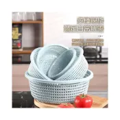 (店+)✨精品品質✨塑膠瀝水籃子塑膠圓形鏤空廚房家用超厚多用單層大眼水果洗菜瀝水
