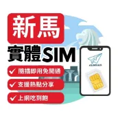 【eSIM自由飛】新馬 實體SIM卡｜即插即用 免開通 馬來西亞 新加坡 二地通用 網路 上網 sim卡