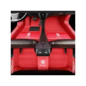 (店+)福斯腳踏墊 高端橫紋汽車腳墊 VW GOlf Tiguan TOuran POlo troc 全包圍防水防滑耐磨適用腳墊