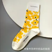 marimekko女士襪子色彩藝文花朵女士棉襪小眾輕奢潮襪