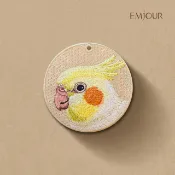EMJOUR 雙面刺繡吊飾 - 玄鳳 | 玄鳳鸚鵡 鸚鵡 鳥 寵物 寵物鳥 動物 紀念品 禮物 鑰匙圈 包包配件 裝飾