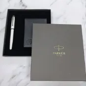 【PARKER】派克新經典 白桿白夾鋼筆+短夾禮盒