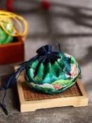 滿299. 端午節中國風山水流蘇香囊刺繡荷花香包袋艾草空袋古風漢服艾葉