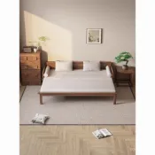 新中式羅漢床沙發床 實木抽拉式沙發 小戶型客廳家具 簡約宋式美學