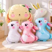 (店+)PARTY FUN（快速到貨）兔子造型氣球 鋁箔氣球 兔子氣球 小白兔氣球 生日氣球佈置 派對氣球 氣球