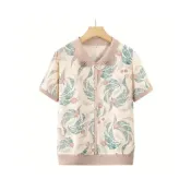 (店+)素行纪元服饰 媽媽款夏裝短袖t恤50歲60冰絲小衫中老年婆婆休閑大碼寬松上衣