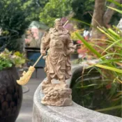 【實木雕刻】金絲楠木雕御龍關公武財神 關羽關二爺關聖帝君 家居辦公室擺件 實木雕刻工藝 擺飾 財神爺 財神爺擺飾 關公像