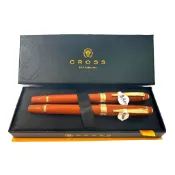 高仕CROSS 輕盈系琥珀色金鋼筆+鋼珠筆對筆組