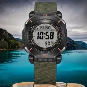 CASIO 卡西歐 PRO TREK 戶外運動系列太陽能多功能登山手錶 開學換新季 送禮推薦-黑x綠 PRW-69YB-3