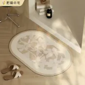 台製 奶油侘寂風浴室地墊 升級款珪藻土地墊 抑菌防發霉 瞬吸快乾 大尺寸可客製 廁所地墊 腳踏墊 吸水防滑 耐髒好打理