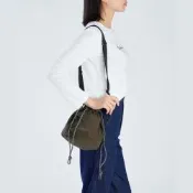agnes b.Voyage 雙面 水桶包 綠色