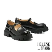 厚底鞋 HELENE_SPARK 個性 Classic S 方釦繫帶全真皮瑪莉珍厚底鞋－黑