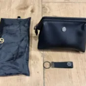 【全新全套/長榮商務艙限定】GIORGIO ARMANI 聯名頂級過夜包（附原廠GA防塵袋+皮革鑰匙圈/大容量手拿包）