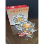 【聚福】立體 蓮花玻璃燭台 / 燭臺、供佛、供燈燭台、佛教用品、蓮花燈座 (不含酥油粒)