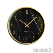 義大利金屬時鐘-大理石黑30x30【TROMSO】/台灣現貨 掛鐘室內設計 房間牆面掛畫 【H0310110】