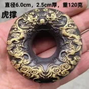 古玩銅器虎頭鈴鐺純銅老式八卦日月星辰虎撐大音量鈴鐺藥師鈴鐺