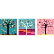 【ArtLife 藝術生活】93082 浪漫發財樹50*50CM*三幅組(數字油畫 DIY DIY數字油畫 交換禮物 畫畫玩具)