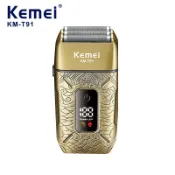 Kemei KM-T91 充電式旅行電動剃須 男士適用 金屬機身 3頭臉部除毛器