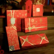 協貿國際日用品生活7館 新年禮品包裝紙 中國風大紅包裝紙 春節元旦新年禮物包裝紙