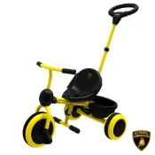【Lamborghini藍寶堅尼】全台獨家 兒童三輪車 腳踏車手推車 幼童手推腳踏三輪車