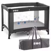 【百利市購物中心】EMC 輕巧型安全嬰兒床(具遊戲功能)(咖啡色)