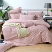 【Costco好市多】La Belle 單人 200織純棉素色薄被套 150公分 X 210公分 藕粉 La Belle Single Size 200 Thread Count 100% Cotton Duvet Cover 150 cm X 210 cm Dusty Rose