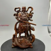 【新品*熱銷】正宗小葉黃楊木精雕玄武真武大帝祖師神像供奉擺件家居裝飾品工藝