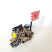 阿樂積木 日軍三輪摩托車 咖啡色三輪檔車 三輪機車 哈雷 機車 重機 小汽車 城市CITY 軍事二戰 積木玩具