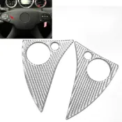 碳銀 亮光3D真碳纖維 Carbon Fiber真卡夢 方向盤按鍵貼片 08-11 W204 C350 C300 C63