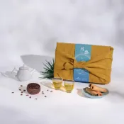 (店+)【茶境天使】中秋禮盒推薦｜C01中秋布巾禮盒－經典茶咖組｜茶包咖啡蛋捲中秋禮盒