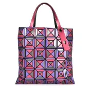 【ISSEY MIYAKE 三宅一生】BAOBAO ENSEMBLE 鉑金幾何合奏方格6x6手提包(-紅/紫色)