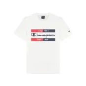 【Champion】官方直營-純棉LOGO印花短袖T恤-男(白色)