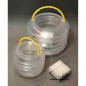 ◆SOFIAの樂園◆ 手提折疊式 燈籠型 洗筆桶 （直徑10cm / 14cm） 送海綿x1塊