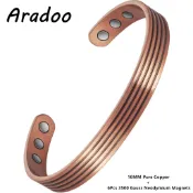 ARADOO 銅磁性袖口手鍊女士男士帶 3500 個高斯磁鐵手鐲珠寶禮品