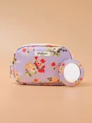 【Cath Kidston】Archive Floral 經典款亮面拉鏈化妝包（附美妝鏡）