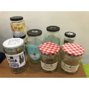 二手玻璃罐 儲物罐 調味罐 醬菜罐 果醬罐 附蓋玻璃罐 優格罐XO醬瓶辣椒罐 多角圓瓶 果醬瓶 / 櫻桃酒瓶750M