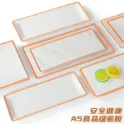 協貿國際日用品生活5館 密胺餐具商用長方形火鍋店菜盤仿瓷塑料燒烤盤平盤烤肉烤串用盤子