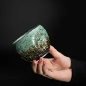 喜挖2店 敦煌印象巖生釉主人杯志野燒茶杯粗陶創意單杯禪意茶盞復古茶碗