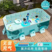 可折疊免充氣游泳池夏季兒童家庭游泳池超厚大號戶外家用水池移動