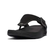 【FitFlop】TRAKK II MENS BUCKLE CANVAS TOE-POST SANDALS扣環帆布造型夾腳涼鞋-男(黑色)
