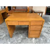 香榭二手家具*柚木色實木3.5尺 五抽書桌-抽屜書桌-辦公桌-電腦桌-主管桌-原木書桌-工作桌-事務桌-鏡桌-業務桌