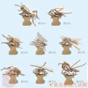 超特惠✨木製3D立體拼圖 DIY昆蟲模型帶展臺 獨角仙鍬形蟲 美術課教材 幼兒科普禮物 拼裝材料包勞作手做 益智玩具小學